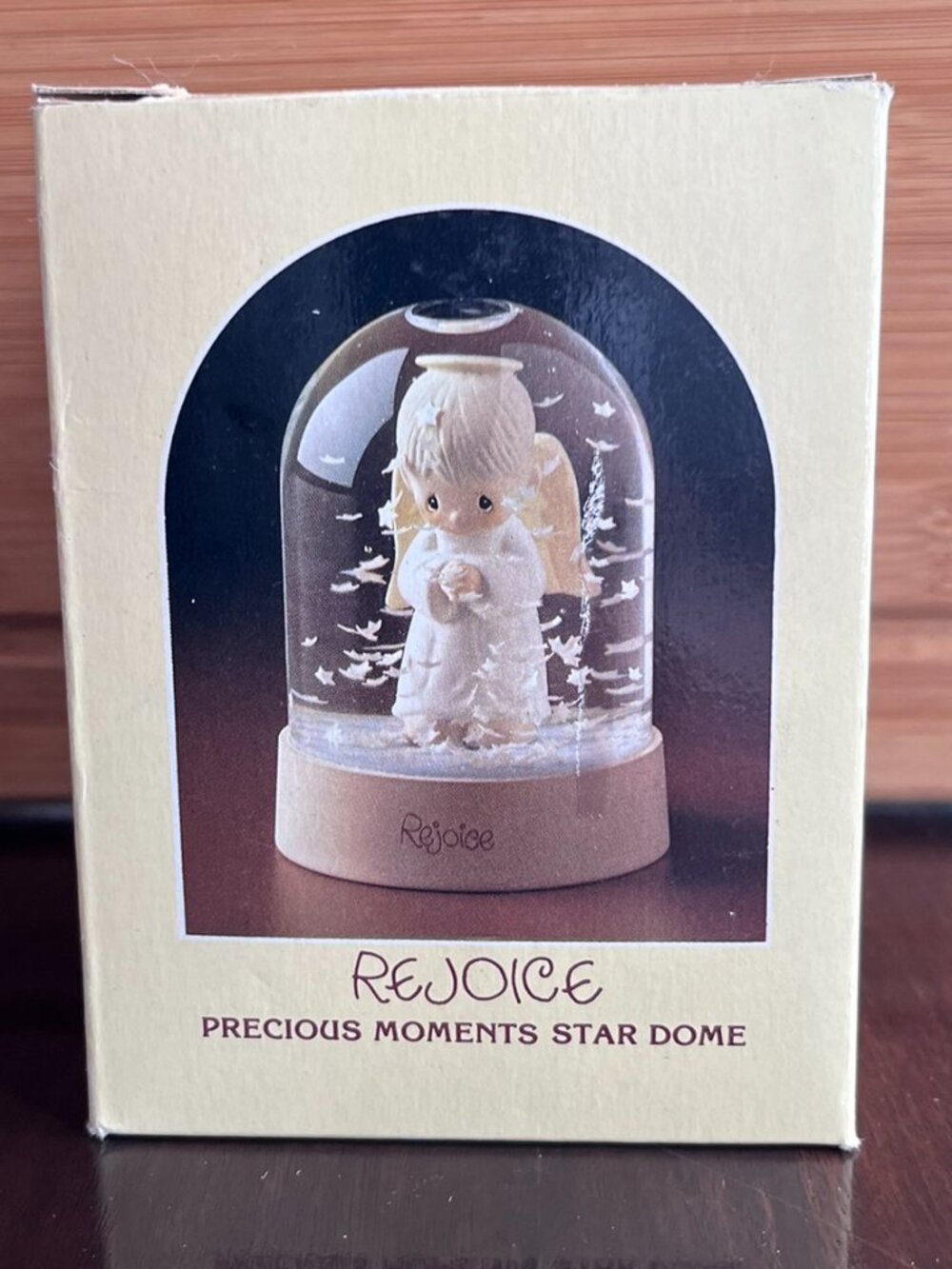 Vintage Precious Moments Rejoice Angel Star Dome Figurine with Box